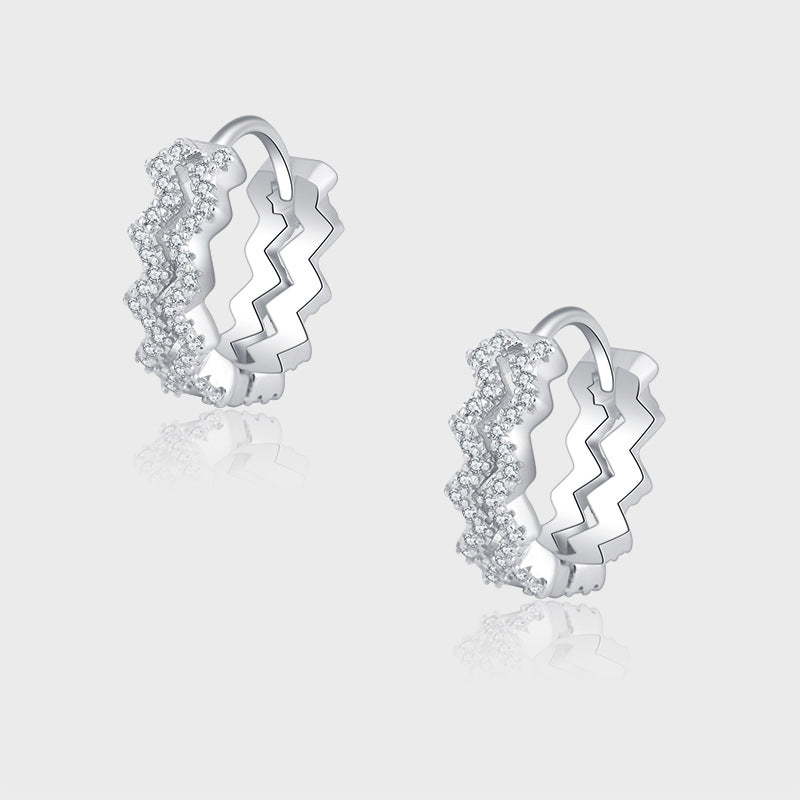 S925 Sterling Silver Earrings Fried Dough Twist Small Crowd Design Simple Earrings