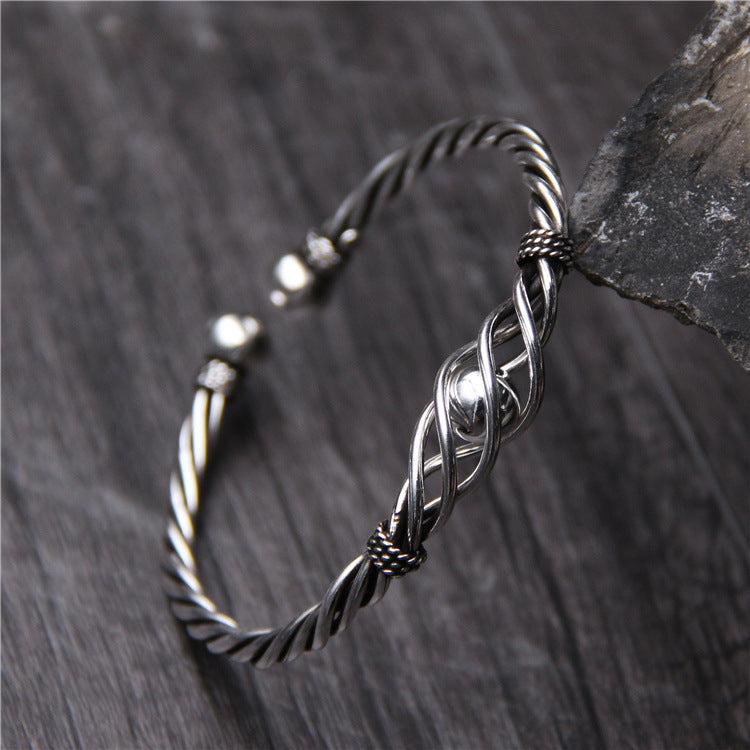 Handmade Silver Bracelet Female Sterling Silver Made Old Retro