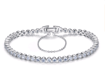 S925 Sterling Silver Bracelet with AAA Zircon Korean Exquisite Women's Silver Jewelry Bracelet