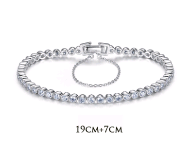 S925 Sterling Silver Bracelet with AAA Zircon Korean Exquisite Women's Silver Jewelry Bracelet