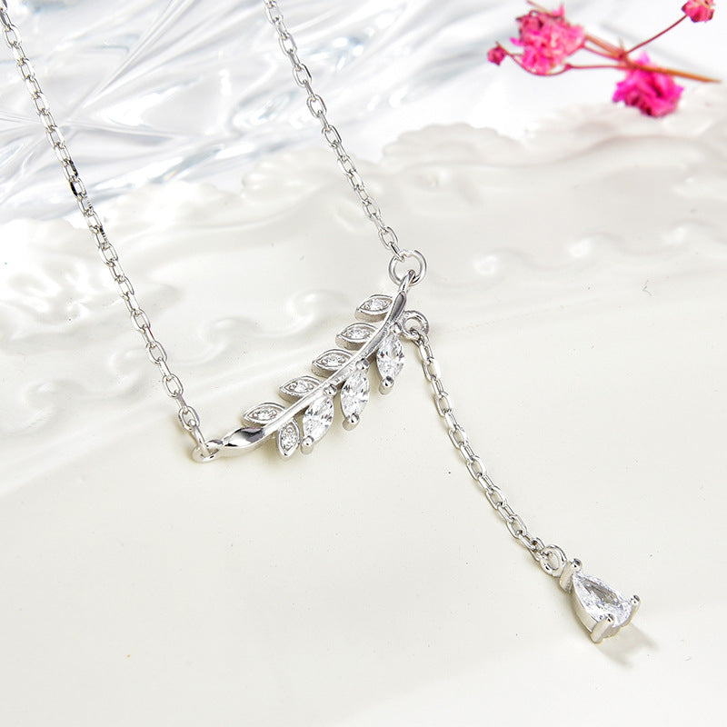 New S925 Sterling Silver Collarbone Chain Female