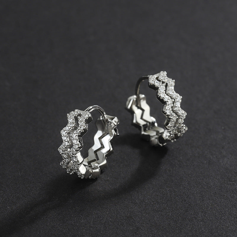 S925 Sterling Silver Earrings Fried Dough Twist Small Crowd Design Simple Earrings