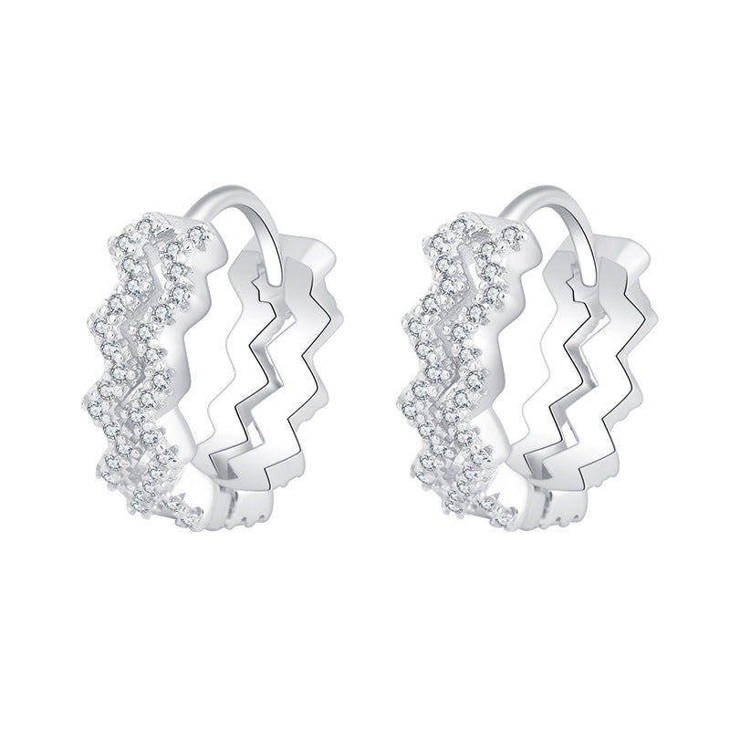 S925 Sterling Silver Earrings Fried Dough Twist Small Crowd Design Simple Earrings