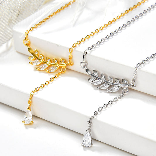 New S925 Sterling Silver Collarbone Chain Female