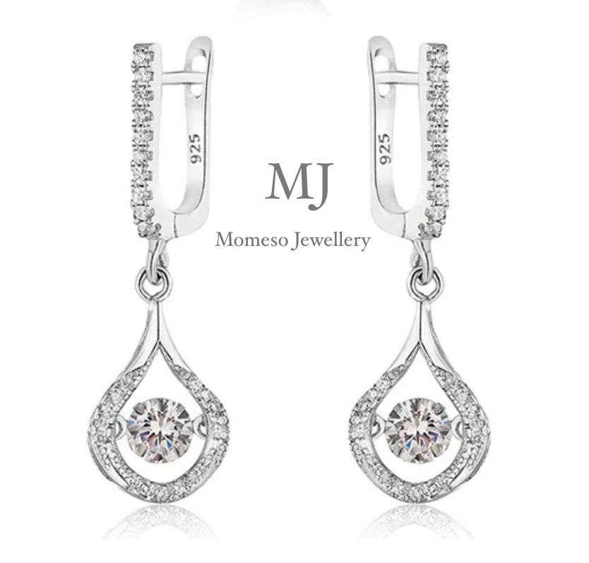 Fashion Bridal 925 Silver Diamond Jewelry Earring