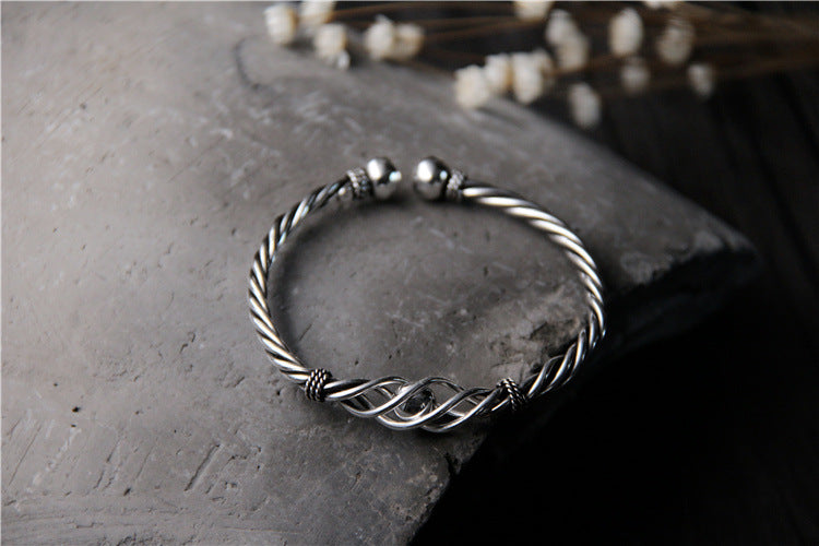 Handmade Silver Bracelet Female Sterling Silver Made Old Retro