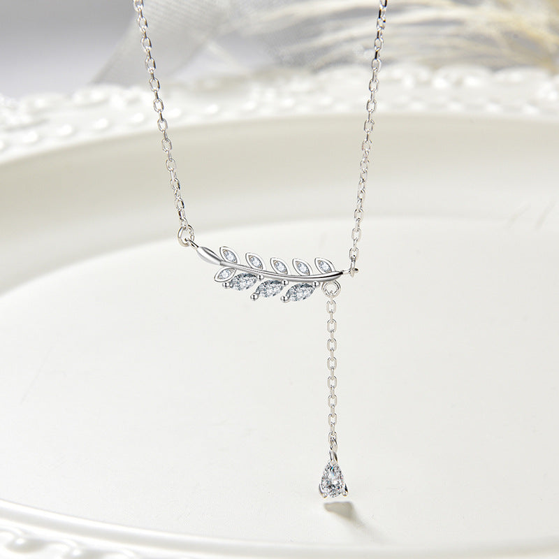 New S925 Sterling Silver Collarbone Chain Female